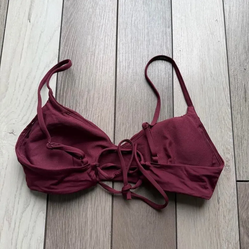 Roxy burgundy bikini top size - Picture 3 of 5